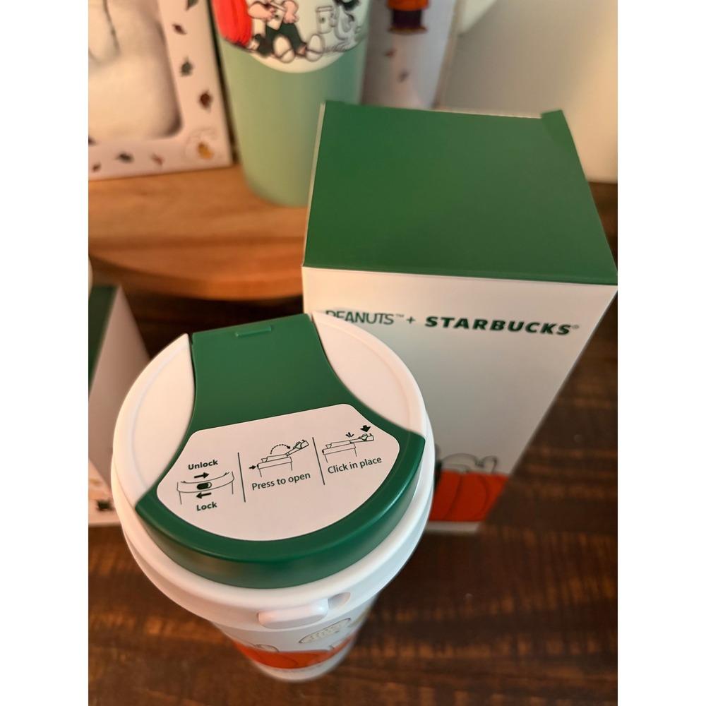 Starbucks X Peanuts Snoopy Lot of 7 Mug Hot Cold Tumblers Tote Keychain Plush - Picture 5 of 10